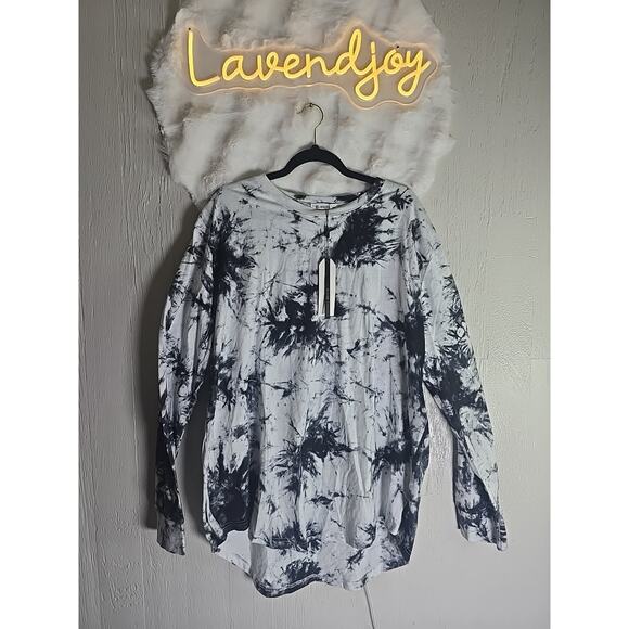 NWT KLIEGOU Mens Big & Tall XXL Tie-Dyed Long Sleeve T-Shirt Black - Picture 1 of 6